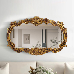 Espejo de Baño Tallado de Estilo Europeo, Espejo Decorativo de Gran Tamaño para Colgar en la Pared del Hogar, Espejo Decorativo para Porche, Estilo Art <span class=keywords><strong>Deco</strong></span> Europeo, Diseño Tallado - Product Image 3