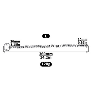 36 cm Acier inoxydable, Dilatateur urétral à billes lisses pour stimulation et massage de la prostate masculine, type œil de cheval - Product Image 2