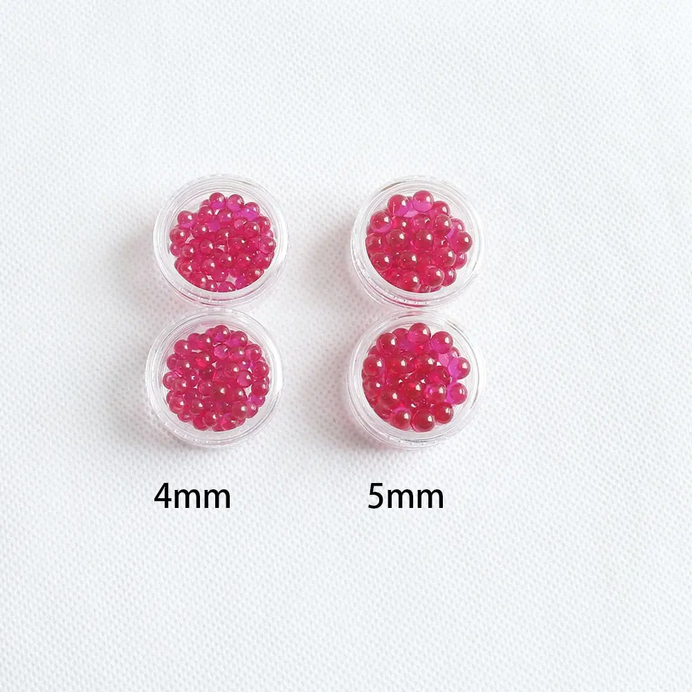 Loose Ball 4mm 5mm Synthetic Ruby Spheres For Jewelry Making