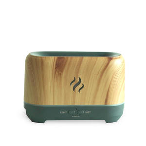 Diffuseur d'arômes ultrasonique en forme de flamme 200 ml, humidificateur d'huiles essentielles, style nordique, noir, gris foncé, blanc, grain de bois clair - Product Image 3