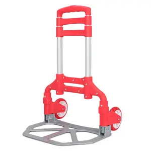 Aluminium Alloy 3-Wheel Foldable Shopping Trolley Steel Metal Plastic Hand Trolley for Tools OEM Supported