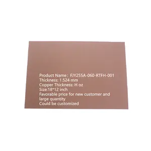 2.55Dk ptfe fiberglass copper clad laminate 1.524mm thickness