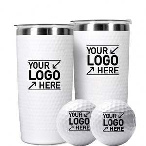 Mug de voyage isotherme en acier inoxydable de 20 oz avec couvercle anti-fuite, personnalisable avec logo, idéal pour le café ou comme cadeau, modèle Golf Ball Tumbler - Product Image 1