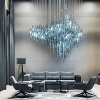 Suspension de décoration d'intérieur de style contemporain Grand lustre personnalisé en verre de luxe pour hôtel