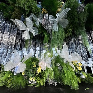 Vente en gros, promotion : Fleurs artificielles en organza double couche, motif ange et papillon, pour décoration de mariage et arrangements floraux hauts pour événements - Product Image 2