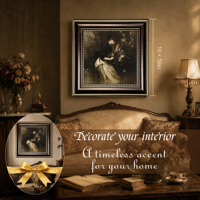 Tableau mural en toile pour femme, motif floral vintage, marron foncé, cadre doré, échantillons prêts en moins d'une journée