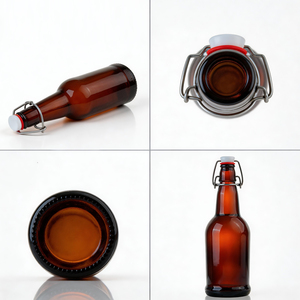 Bouteille de bière en <span class=keywords><strong>verre</strong></span> ambré de 500 ml (16 oz) avec bouchon à bascule, en <span class=keywords><strong>verre</strong></span> de qualité alimentaire, vente en gros d'usine - Product Image 3