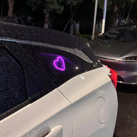 Lumière LED en forme de cœur pour voiture, néon solaire, décoration d'ambiance intérieure de voiture, accessoire lumineux pour fenêtre