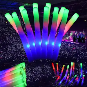 Led Foam Bar Glow In The Dark Light-Up Foam Sticks LED Soft Batons Rave Glow Wands Flashing Tube Concert For Party