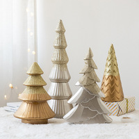 Mini sapin de Noël artificiel de luxe nordique, or et gris vert Morandi, décoration de table pour les fêtes