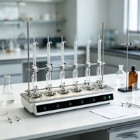 Équipement de laboratoire : Mantille chauffante à 6 positions avec contrôle de température et appareil d'extraction Soxhlet complet en verre de 250 ml