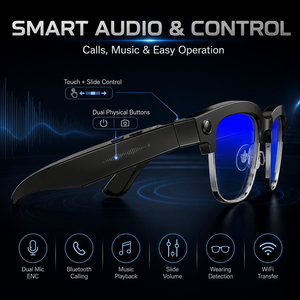 <span class=keywords><strong>Gafas</strong></span> Inteligentes con IA y Cámara, Grabación de Video 1080P, <span class=keywords><strong>Gafas</strong></span> con Bluetooth Antivibración, <span class=keywords><strong>Gafas</strong></span> de Sol con Audio para Vlogging - Product Image 5
