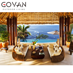 Thiết Kế Cổ Điển Và Sang Trọng Vòng <span class=keywords><strong>Wicker</strong></span> Sang Trọng Ngoài Trời Sofa Set Nhập Khẩu Tất Cả Thời Tiết Vòng Mây Dệt Ba Chỗ Sofa - Product Image 2