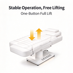 Table de massage électrique réglable pour soins esthétiques avec lumière LED, chaise de salon cosmétique, lit de spa à levage électrique - Product Image 3
