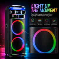 Speaker Karaoke Party HANSUO HS-TD1299 12 Inch dengan Output 100W, Tweeter, Dua Mikrofon Nirkabel VHF, dan Remote Control