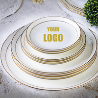 Assiette en céramique de luxe léger pour la table des fêtes