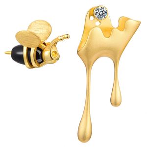 Lotus Fun Modeschmuck 18 Karat vergoldet 925 Sterling Silber Honig Hummel hand gefertigt Original Design Feiner Schmuck für Frauen - Product Image 1