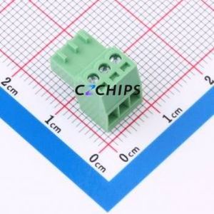 DB2EK-2.54-3P-GN-S Plug-in Terminal Block P=2.54mm Connector Male Plug 1x3P 2.54mm Green - Product Image 1