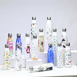 eco friendly products 2023 cola shape Double Wall metal Stainless Steel Vacuum Insulated Water Bottle with Cock Bottom 500ml