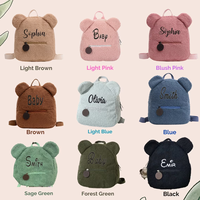 Fourrure dessin animé sac à dos ours en peluche enfant en bas âge monogramme préscolaire étudiant sac à dos pour enfants en plein air sac à dos