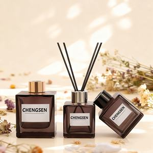 زجاجة عطر فارغة مربعة الشكل، معطر جو بدون لهب للسيارة، زجاجة شفافة سعة 100/150/200 مل، جهاز تبخير العطور - Product Image 2