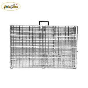 Yüksek kaliteli gümüş demir <span class=keywords><strong>Pet</strong></span> köpek sandık kulübesi çinko kaplı katlanabilir Metal köpek kafesi Metal tepsi ile - Product Image 5