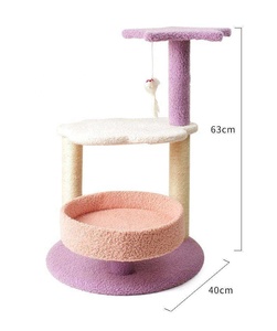Kinghon Sisal <b>Cat</b> <b>Scratching</b> <b>Post</b> <b>Cat</b> Tower <b>Tree</b> Sisal <b>Cat</b> Scratch <b>Post</b> <b>Tree</b> Scratcher Play House for Pet - Product Image 2