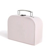 Valises en carton roses de luxe biodégradables faites à la main avec logo personnalisé Jouets pour enfants Mignonne mini valise Boîte-cadeau avec poignée en métal