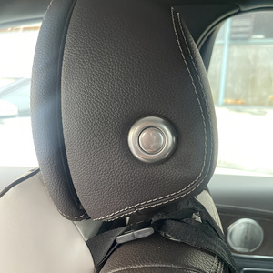 Car Headrest Button Decorations Silver Carbon Fiber Texture Zinc Alloy Polished For Mercedes-Benz W205 C-Class W213 E-Class - Product Image 2