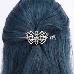 Épingle à cheveux vintage nordique avec nœud celtique Viking, accessoire en alliage pour femmes et hommes, bijou scandinave simple et tendance, cadeaux de fête - Product Image 2