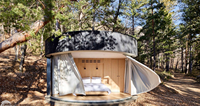 Conception d'unité hôtelière modulaire, kits de maison, construction à ossature légère en acier, préfabriqué en bois, cabane ronde de vacances, camping, petit et moderne