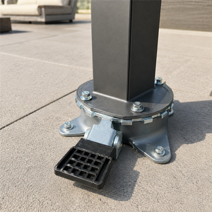Sombrilla <span class=keywords><strong>de</strong></span> Patio Cantilever <span class=keywords><strong>de</strong></span> Aluminio <span class=keywords><strong>de</strong></span> 3x3 Metros Personalizada al por Mayor con Luces LED Solares, Parasol para Jardín, Piscina y Exteriores - Product Image 6