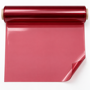 Rollo de lámina de PVC transparente roja, vinilo flexible para protección de mesas y muebles - Product Image 1