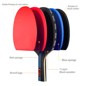 Excellent ensemble de raquettes de tennis de table noires 7 plis avec caoutchouc à picots et <span class=keywords><strong>housse</strong></span> de protection, incluant 3 balles, pour l'entraînement, fabriqué en usine - Product Image 3