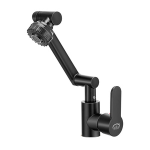 Robinet de lavabo monocommande avec cartouche céramique, douchette extractible, moderne, à poser sur le comptoir, monotrou - Product Image 3