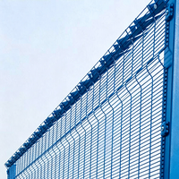 Clôture de sécurité anti-escalade 358 avec revêtement en poudre, panneau en treillis métallique galvanisé pour la protection des stations de télécommunications