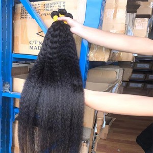 Extensiones de Cabello Humano Liso Yaki, Grado 12A, Cabello Virgen Indio con Cutícula Alineada, Sin Procesar, Doblemente Estirado, Extensiones de Cabello Liso Rizado - Product Image 1