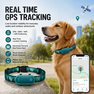 Qcool Localizzatore GPS per Animali Domestici con Contapassi, Recinto Intelligente, Leggero, Durevole, Lunga Durata, Funzionamento Stabile, Collare GPS per Esterni - Product Image 3