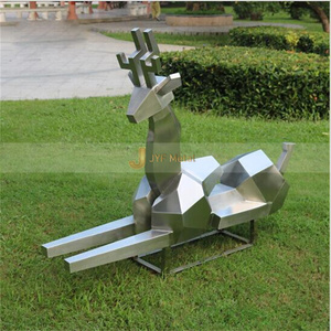 Sculpture de jardin personnalisée en acier inoxydable Art Déco, imperméable et durable, pour la décoration paysagère extérieure moderne - Product Image 4
