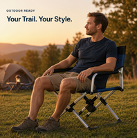 Chaise de Réalisateur Pliante Portable avec Poche Latérale, Accoudoir Rembourré, Cadre en X en Aluminium – Idéale pour le Camping, les Pique-niques, la Photographie et le Cinéma en Extérieur