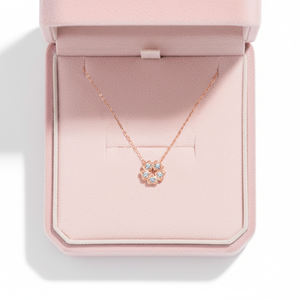 Collier en or massif 18 carats avec pendentif en forme de cœur tendance et populaire, bijoux fins, collier en diamant naturel pour cadeau d'anniversaire pour femmes - Product Image 3