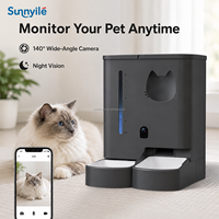 Distributeur automatique de nourriture et d'eau pour animaux de compagnie intelligent, écologique et moderne avec caméra, application WiFi et contrôle à distance pour chats