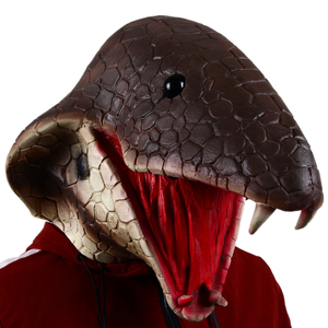 Máscara de Látex de Cobra Marrón Aterradora, Cubre Rostro Completo, Cabeza de Serpiente Realista con Colmillos, para Halloween, Cosplay, <span class=keywords><strong>Casa</strong></span> Embrujada, Disfraz, Fiesta, Accesorio de Mascarada - Product Image 3