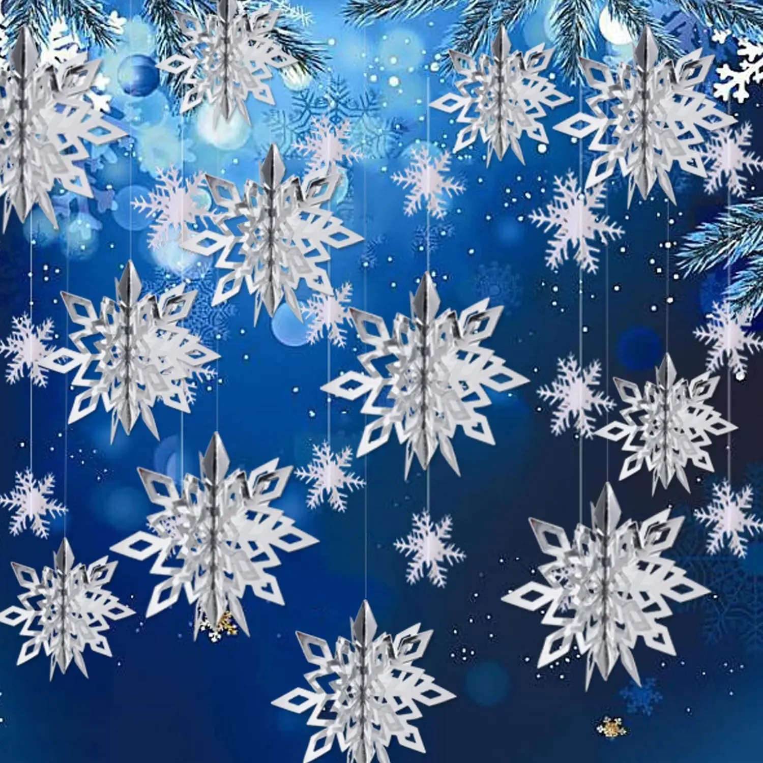 Winter Kerst Opknoping Sneeuwvlok Guirlande Voor Winter Wonderland Nieuwe Jaar Decoratie
