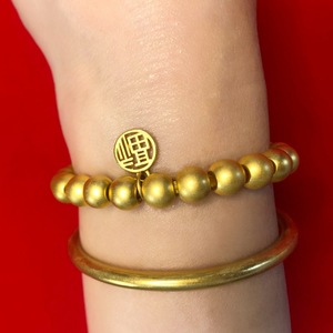 Hot Verkoop Gouden Armband 24K <span class=keywords><strong>Chinese</strong></span> Stijl Gouden Kralen Armband Voor Baby Met <span class=keywords><strong>Chinese</strong></span> Geluksbrenger - Product Image 5