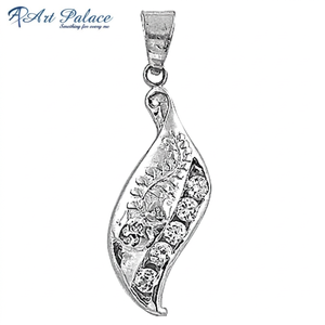 Pendentif Art Palace en argent 925 avec cristaux de strass, design végétal, style vintage, bijoux unisexe pour tous les jours - Product Image 1