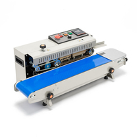 Scelleuse à bande continue FR-900 avec revêtement en poudre et arrêt d'urgence, machine de scellage horizontale automatique pour ligne d'emballage de sacs