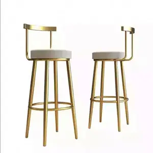 Comptoir nordique en fer forgé café thé Shopping tabouret cuisine meubles moderne velours Table haute et chaise de Bar de luxe avec de l'or