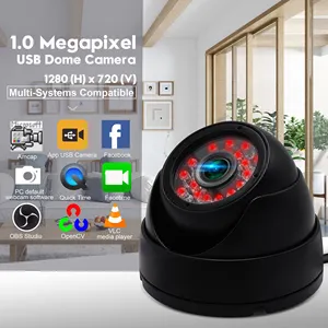 ELP 1 Megapixel Dome USB Camera CMOS OV9712 sensore di immagine impermeabile Indoor Outdoor Security Web Camera con microfono
