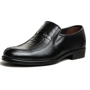 Spring New Men's Leather Business Dress Office Shoes Slip On Fit Comfortable Casual Business Shoes For Men